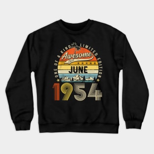 Awesome Since June 1954 Vintage 69th Birthday Crewneck Sweatshirt